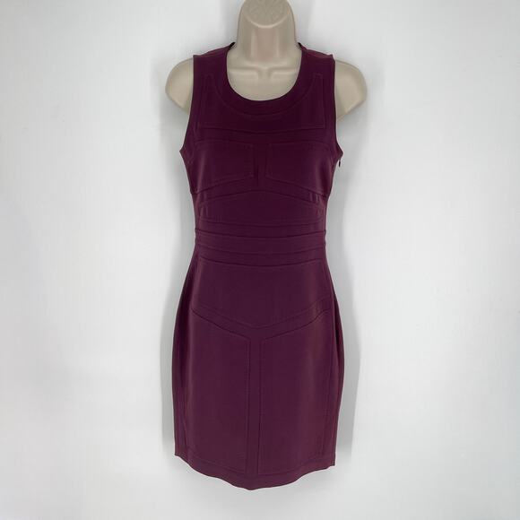 Diane von Furstenberg Galya Brazen Plum Sleeveless Sheath Dress Sz 2 Bodycon - Picture 1 of 10